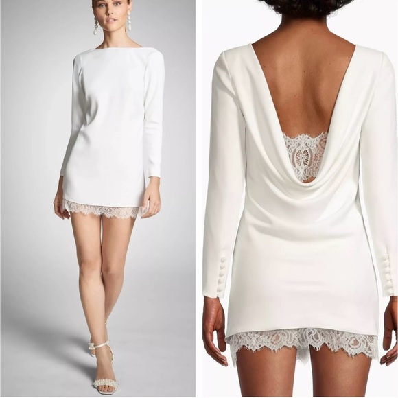 SACHIN & BABI Anthropologie Cameron Lace-Trim Crepe Minidress size 2 NWT $495 - Picture 1 of 10